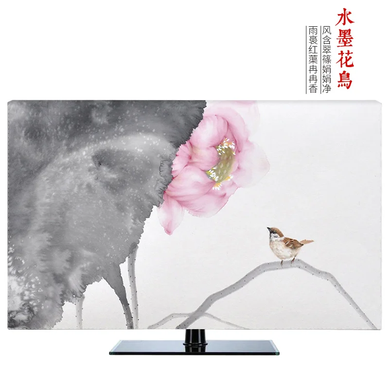 1"-80" 22 дюймов 75 дюймов экран lcd tv PC чехол декоративный капюшон занавеска картина Лилия Цветочные Locus птицы водонепроницаемый зеленый синий