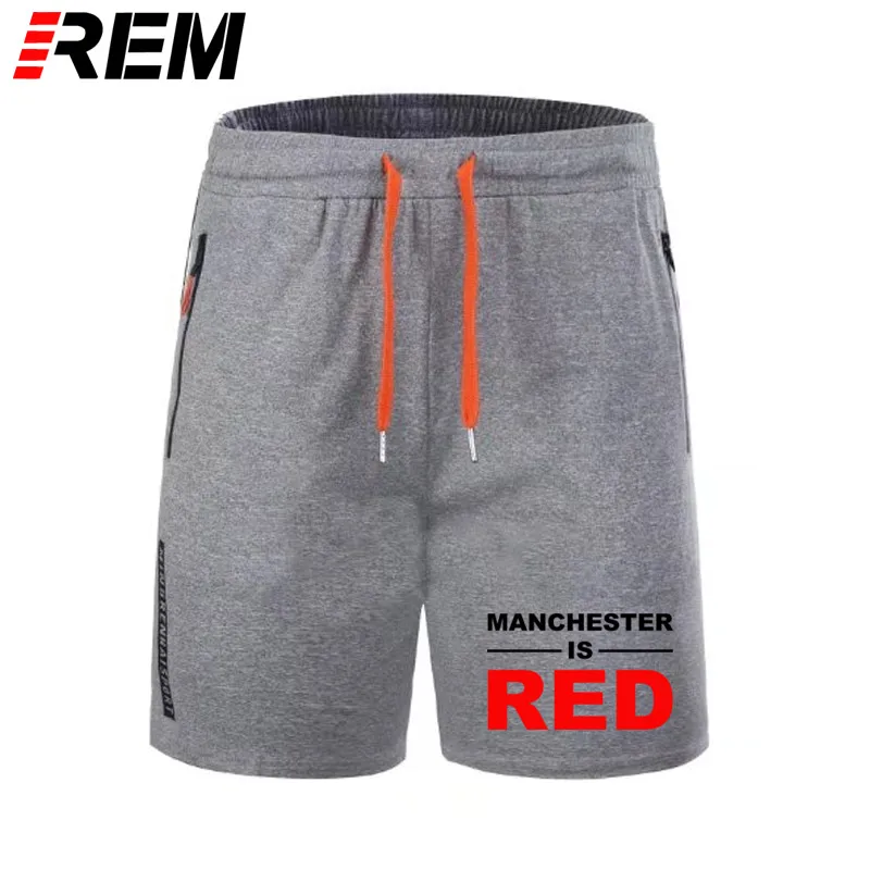 Мужские короткие штаны REM Style красные хлопковые с принтом в виде букв английском