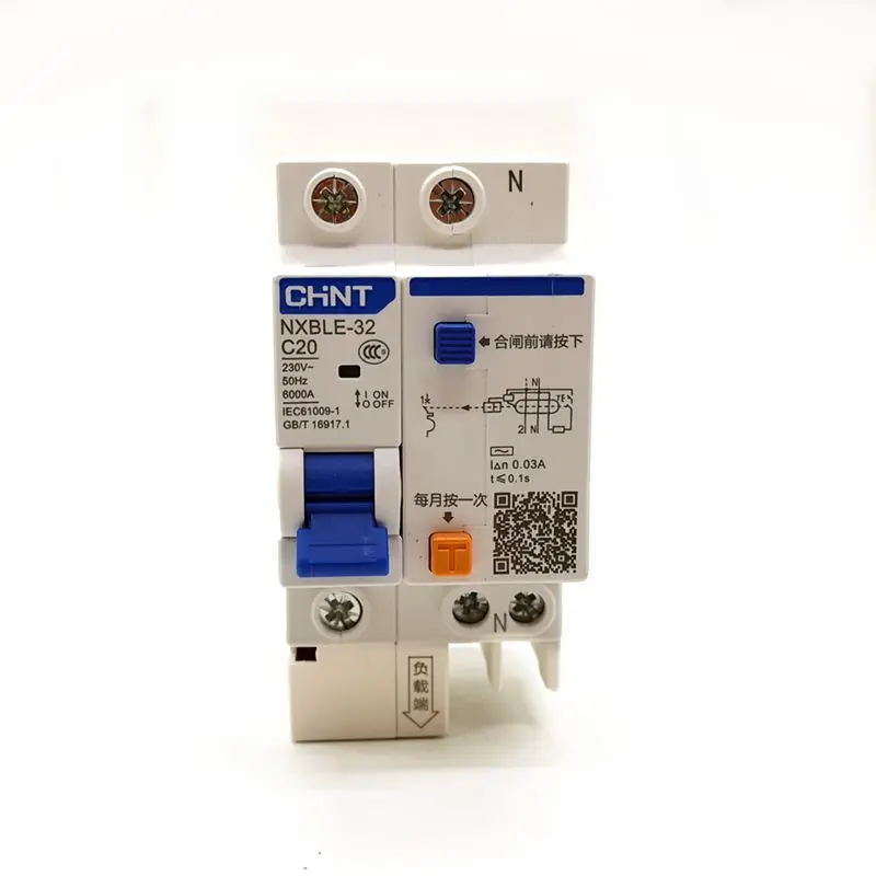 Новинка автоматический выключатель CHINT NXBLE 32 1P + N 30 мА C6A 10A 16A 20A 25A 32A остаточного