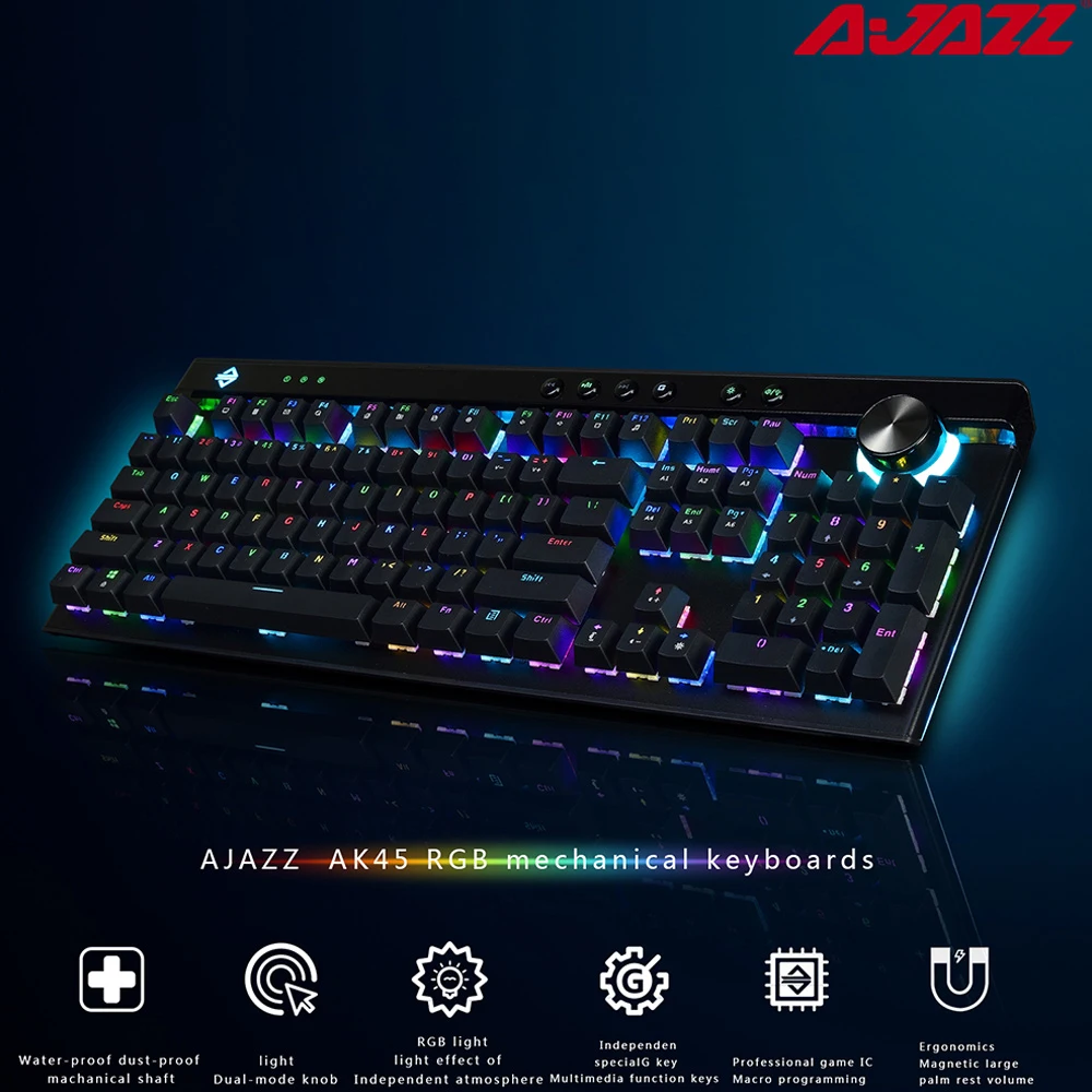 Ajazz AK45 Проводная Механическая клавиатура с 111 клавишами USB3.0 RGB подсветка