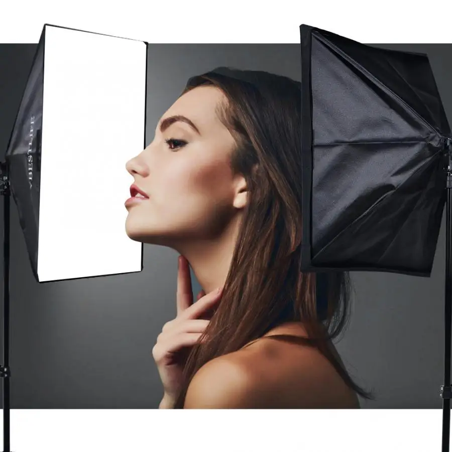 Комплект фотостудии = 2*3 м фоновая стойка+ 1,6*3 м фон+ 50*70 см софтбокс+ 135 Вт лампочка+ подставка+ зажим+ отражательная панель+ сумка