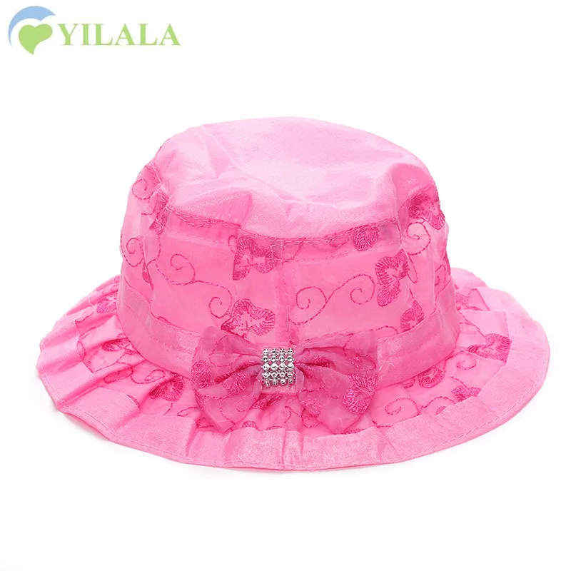 Милая шляпа с бантом для маленьких девочек Панама летняя солнцезащитная Кепка