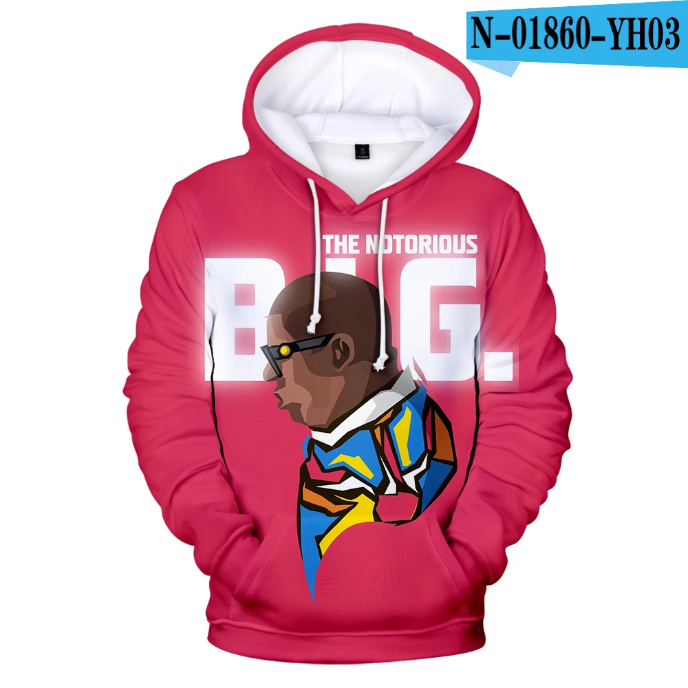 Пресловутый Б. Толстовки мужские толстовки с 3D принтом Harajuku Biggie smallers Rapper хип-хоп худи повседневные мужские толстовки - Цвет: one