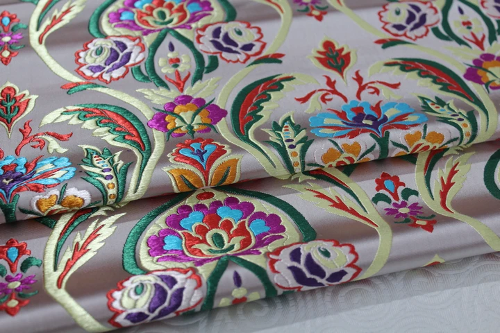Wo монгольский чонсам, одежда для шоу, кружевная ткань, декоративная, ручная работа, халат, жаккардовая парча, шелковая ткань, спиннинг, сцена