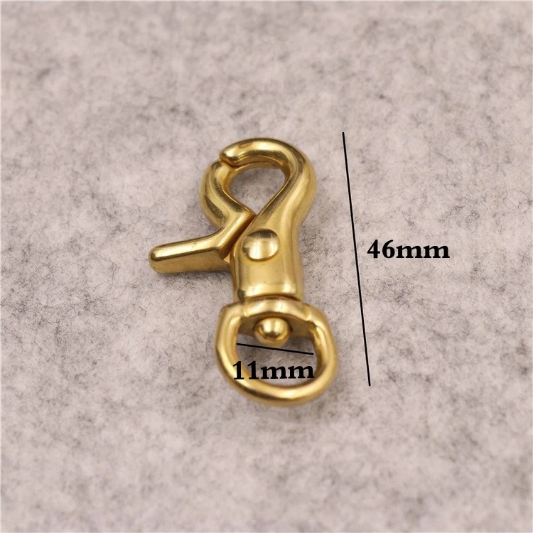 46x11mm Твердый латунный коготь Омаров застежка-молния кольцо защелкивающийся крюк тесьма обвязка собачий ошейник кожаный ремень diy ремесло тройники аксессуары - Цвет: 46x11mm