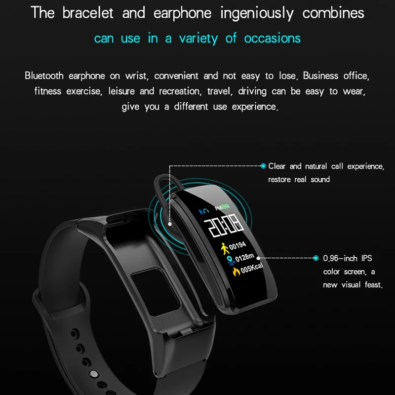 Умный Браслет B7 pro с bluetooth гарнитурой Talk Smart band наручные часы Группа Музыка