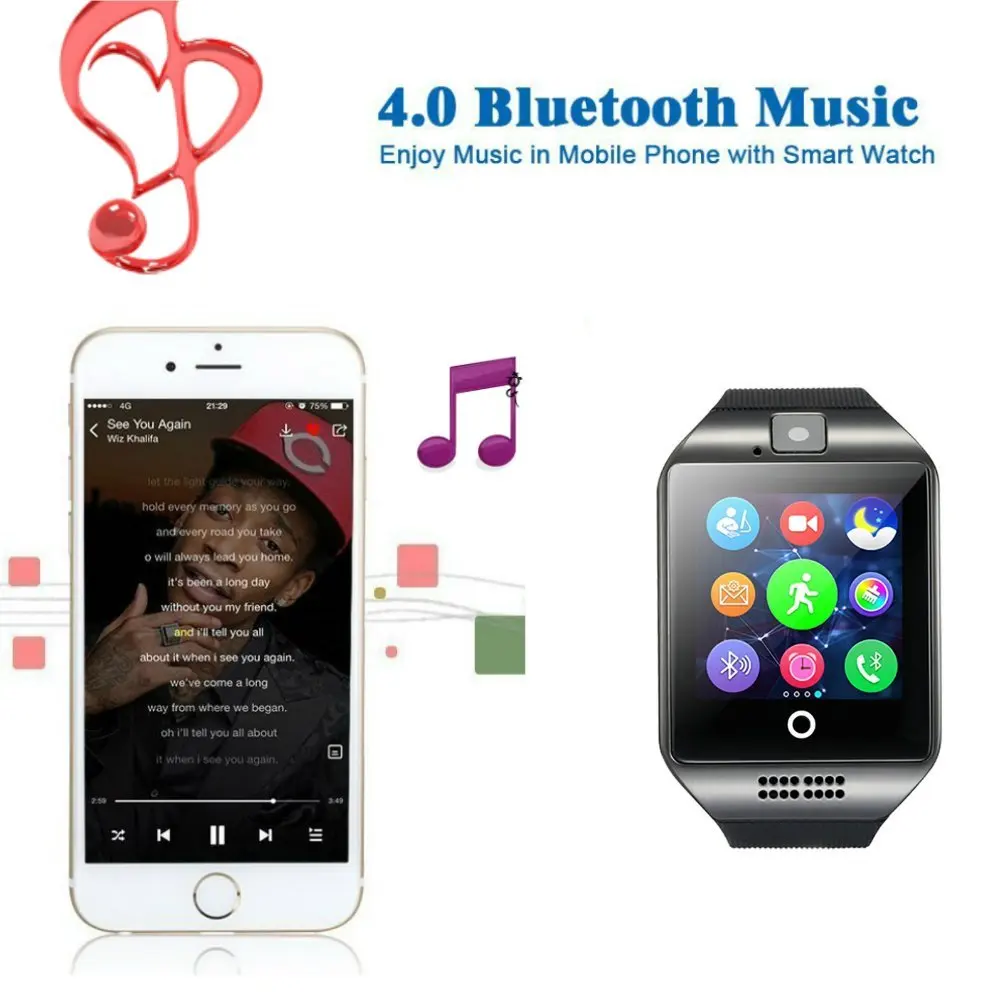 Smart Watches q18 camera Bluetooth watches for apple IOS Android Phone xiaomi samsung pk GT08 DZ09 smartwatch | Электроника
