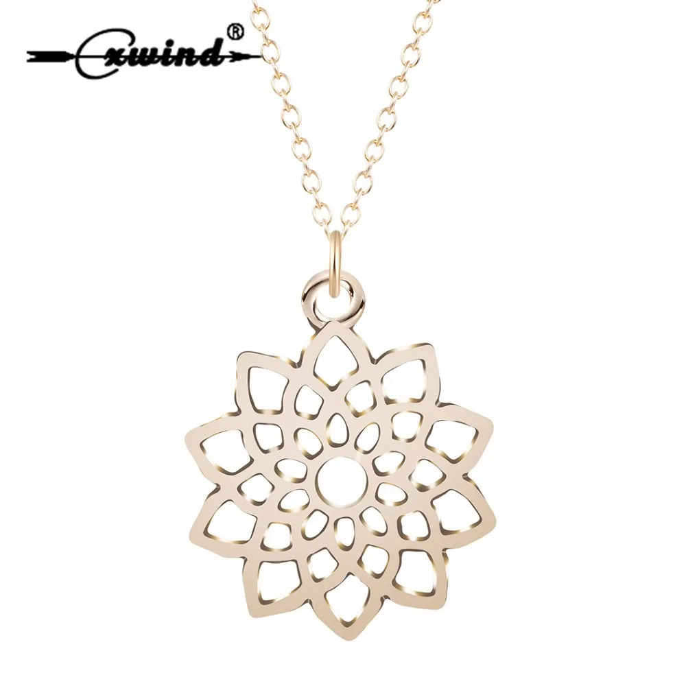 

Cxwind Statement Necklace Women Flower Crown Chakra Pendant Christmas Gifts Charming Spiritual Necklace Colar