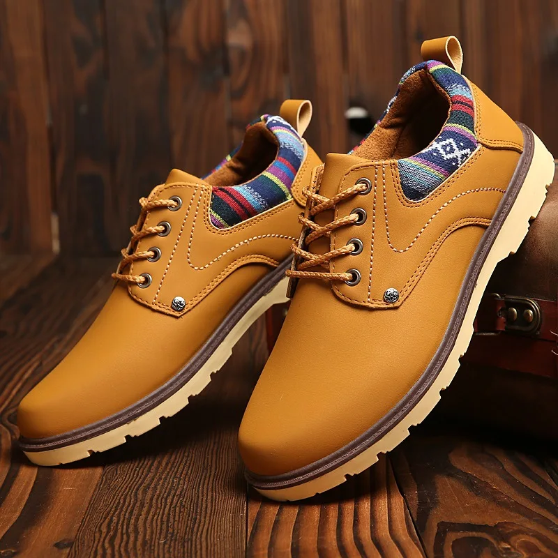 Spring and autumn new men's business casual shoes waterproof non-slip low to help shoes. | Обувь