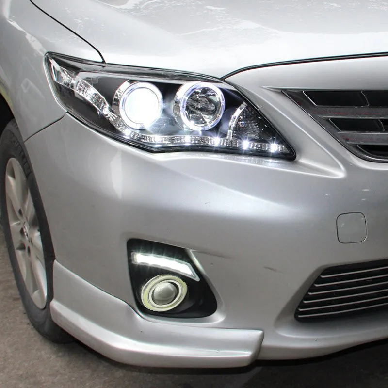 Для Toyota Corolla 2012 2013 светодиодный ангельские глазки DRL сигнальный светильник H11 55 Вт противотуманный светильник s лампа с линзой проектора дневные ходовые огни