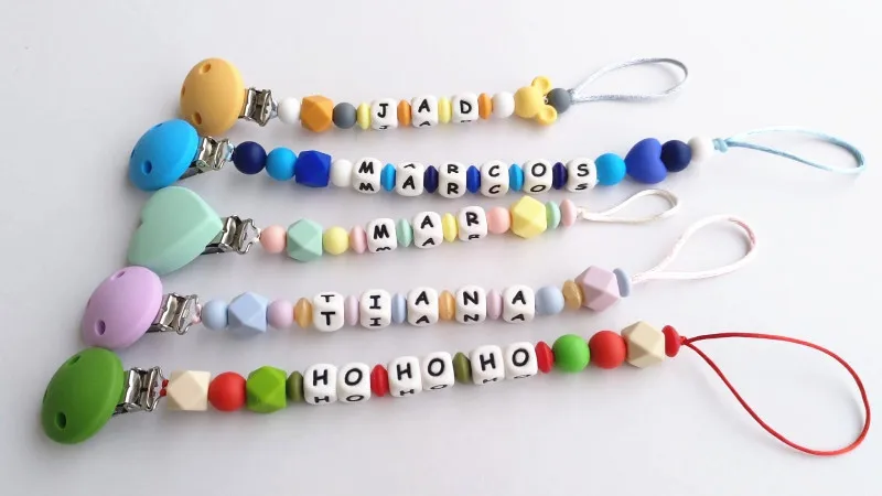 Chengkai 20 шт Силиконовые бусинки в форме сердечек зажимы DIY Детские Соска для купания пустышка для младенца Шарм, изготовление украшений Держатель Зажимы