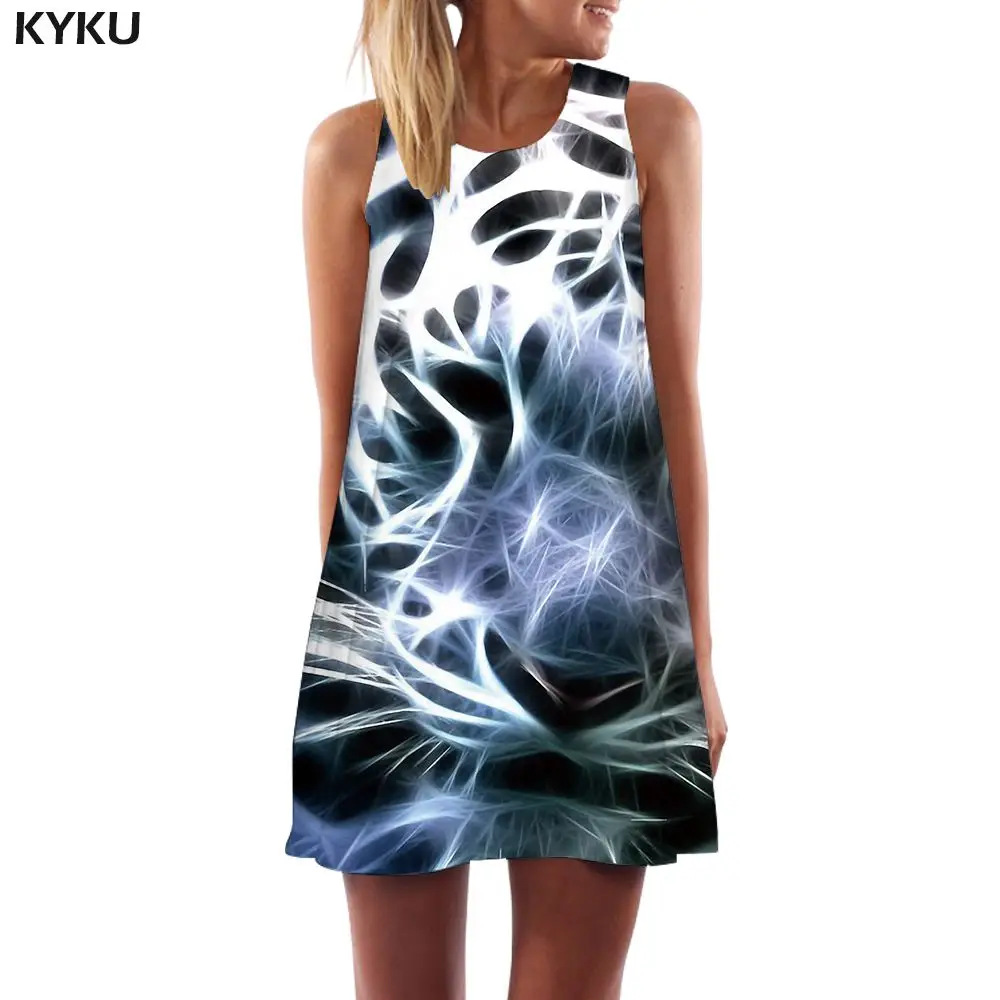 Ladies Dress09 Бренд KYKU, платье с волком для женщин, майка для любви, животное, пляжный лес, мини, горный, бохо, женская одежда, повседневная, Готическая, обёрточная бумага, Femme - Цвет: Ladies Dress09
