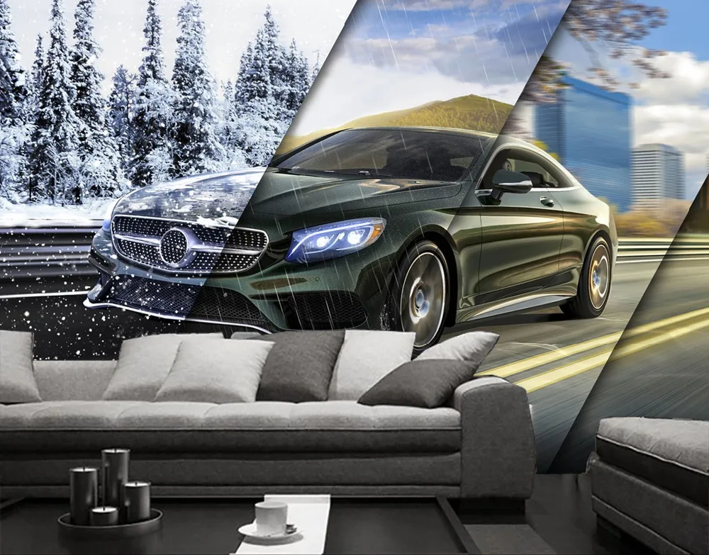 

[Самоклеющиеся] 3D всесезонный автомобильный плакат 8 настенная бумага настенная печать настенные наклейки