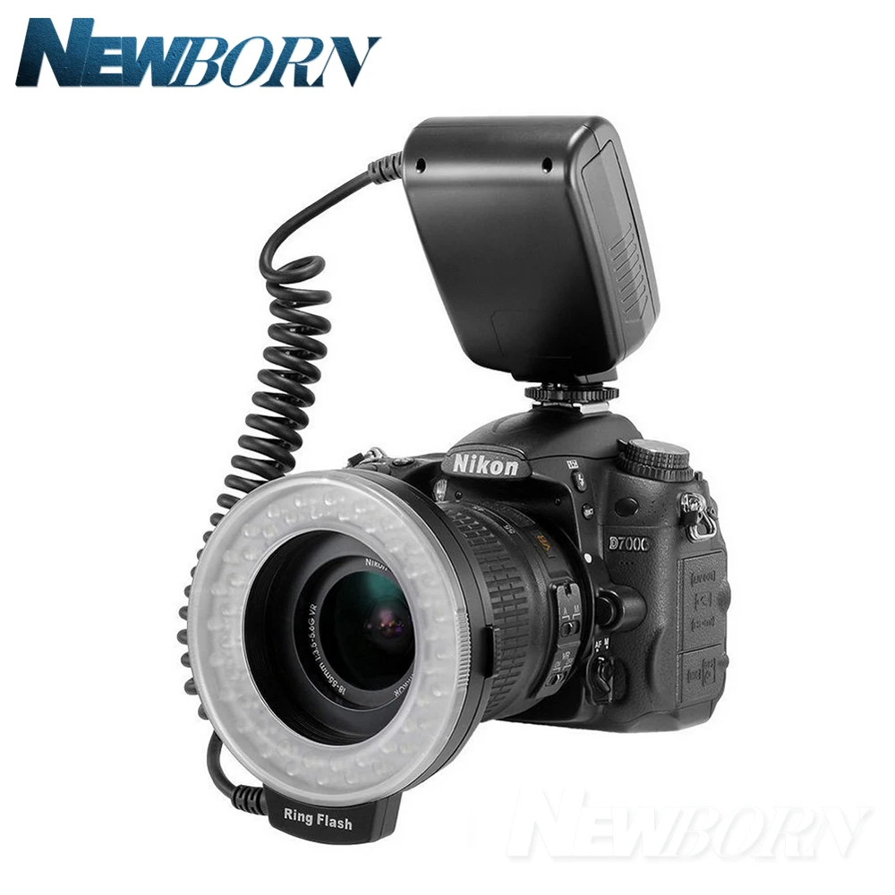 RF-550D 48 шт. макро светодиодное кольцо для вспышки с 8 переходными кольцами Canon Nikon