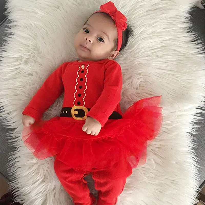 Drop Shipping Casual Spring and Autumn Boys Girls Christmas Long Sleeve Rompers One Piece sock anklets hats 3pcs Climbing Suit