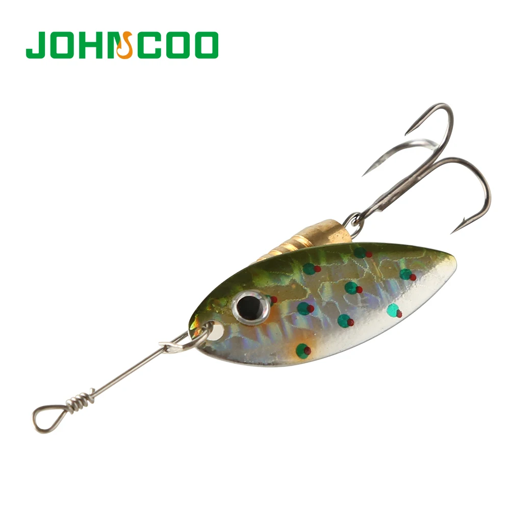 JOHNCOO 1pc 4Color Metal Spinner Bait with Sharp Treble Hook Artificial Copper Sinker Longcast Jigging Fishing Lure | Спорт и
