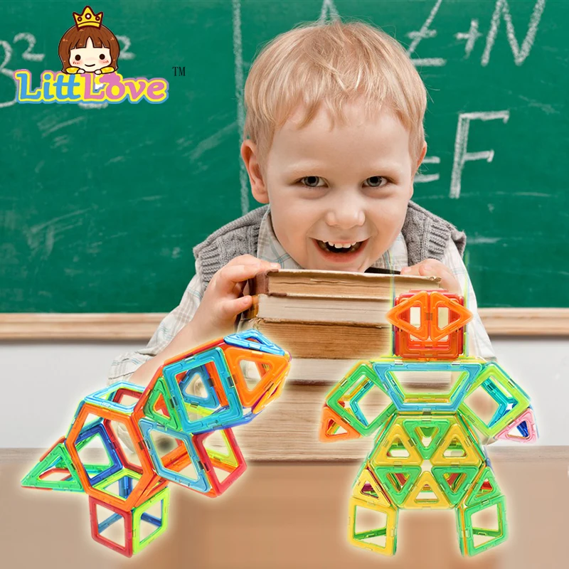 2017 LittLove 58 шт. большой размер Обучающие магнитные строительные блоки город