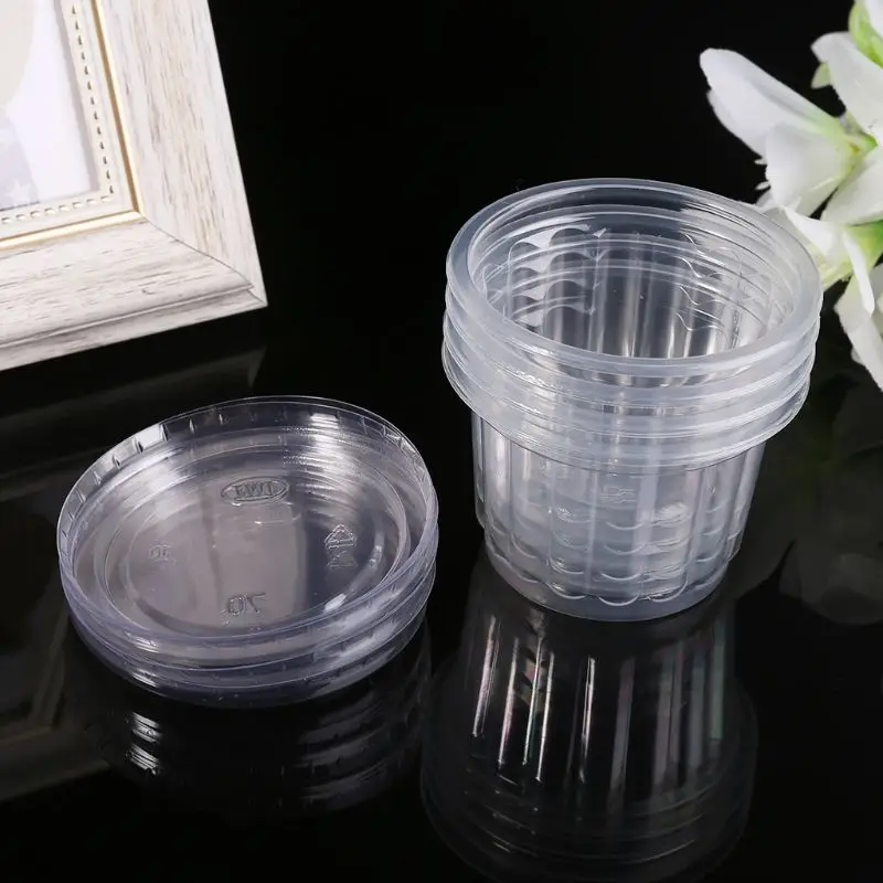 50 шт одноразовые чашки набор 120 мл соус горшок рифленый контейнер Jello Shot Cup слизи хранения с крышкой для кетчупа