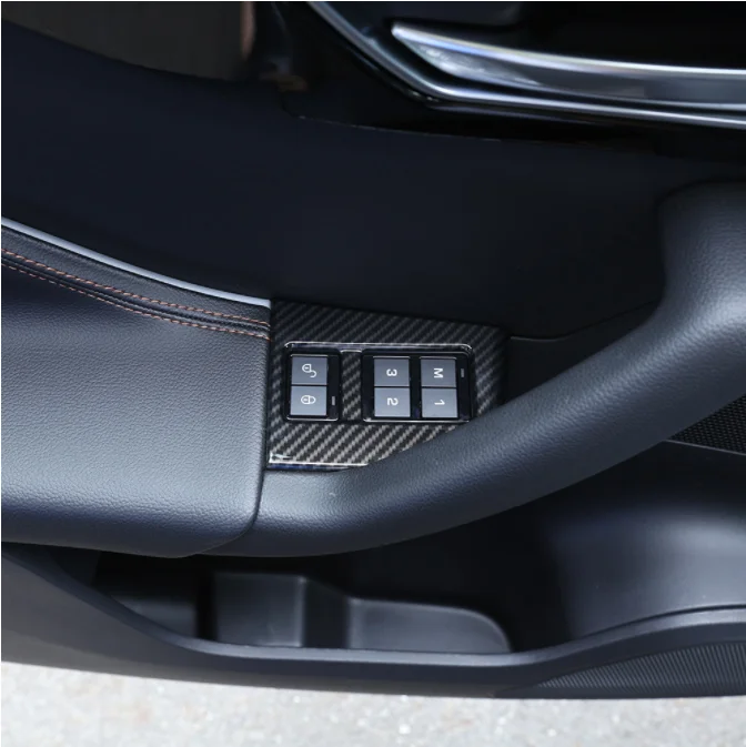 

2pcs Carbon Fiber Style ABS Car Seat Memory Lock Switch Button Cover Trim For Jaguar F-Pace X761 for Left Handle Drive