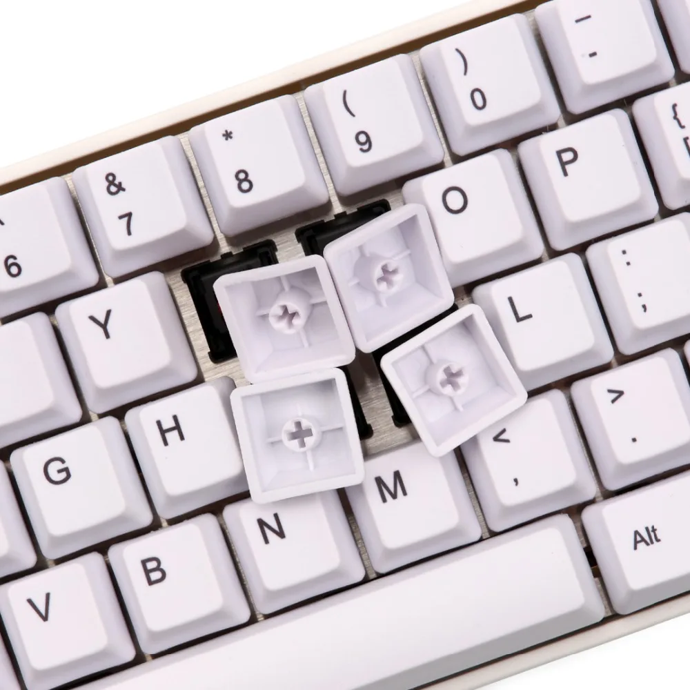 Белый oem pbt keycap краситель субкровать совместим с gh60 dz60 с mac ключами