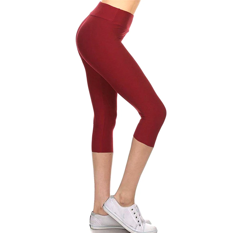 1 шт. Женские однотонные обтягивающие леггинсы эластичные летние спортивные