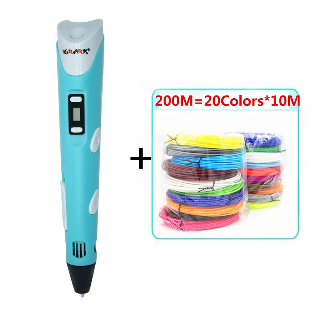 Blue Add Pla200m IGRARK 3D Ручка, 3d ручка для печати, интеллектуальная ручка с граффити, 3d принтер, лучший подарок для детского дня рождения, сделай сам, рисование - Цвет: Blue Add Pla200m