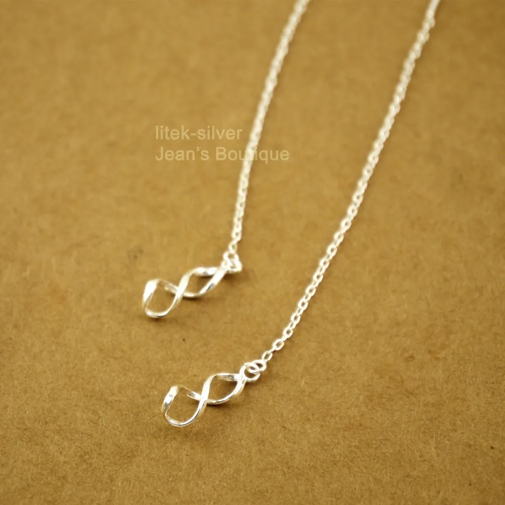 S92 цельные серьги из стерлингового серебра SIL Infinity Infinite Knot Love устройство вдевания