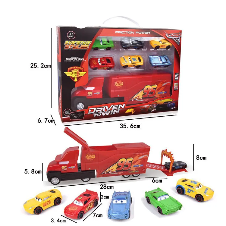 7 шт./компл. disney "тачки 3 Lightning McQueen Джексон Storm Мак дядя грузовик 1:55 литая игрушечная машинка Подарочные игрушки для детей