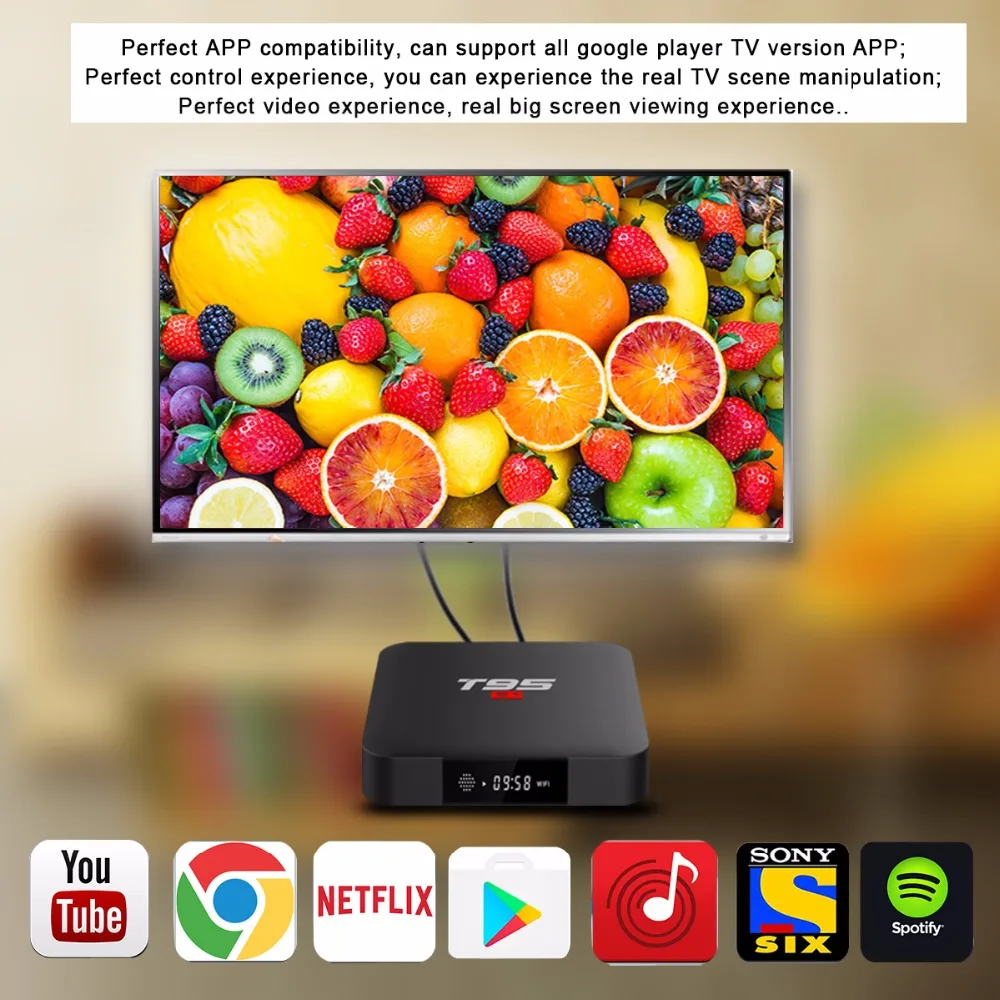 ТВ-приставка T95 S1 на Android 7 1 с голосовым дистанционным управлением Amlogic S905W 2 ГБ/16 ГБ