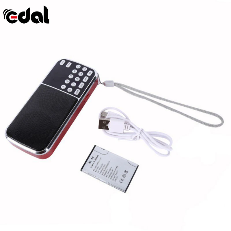 Мини Портативный цифровой стерео FM музыкальный плеер мини радио динамик синий