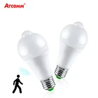 Светодиодная лампа E27 с беспроводным датчиком движения, современный настенный светильник B22 85-265 в, 12 Вт, 18 Вт, для открытых площадок, гаража, аварийного освещения