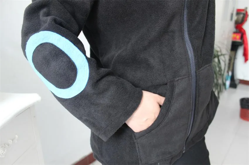 Черный Pokemon ребенок Пикачу костюм куртка с капюшоном унисекс рисунком животного