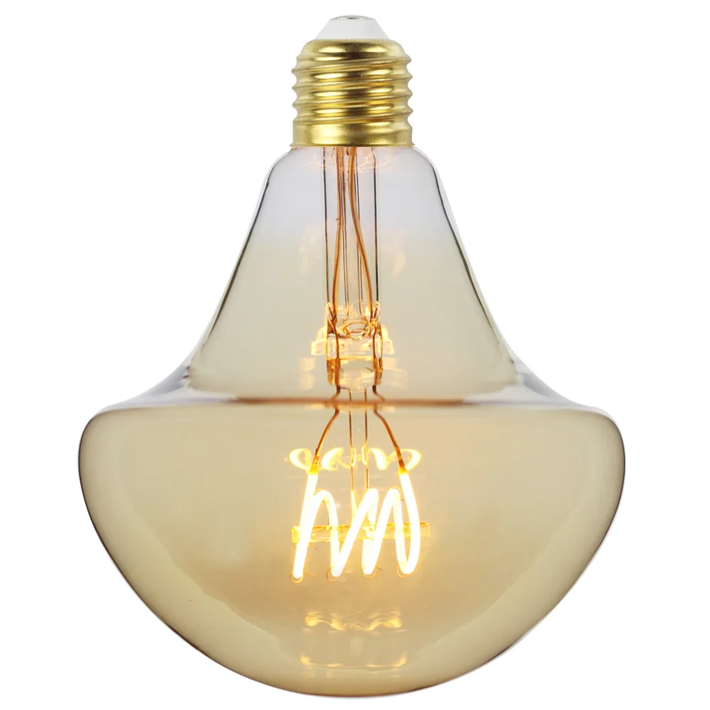 

TIANFAN Led Bulbs Vintage Light Bulb G125 Hemisphere Quad Loop Led Filament Golden Tint 220/240V E27 Edison Bulb 4W Dimmable