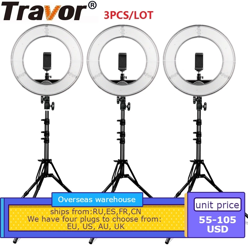TRAVOR 3 шт./лот 14 дюймов кольцо вытертые штаны с регулируемой яркостью 5500K