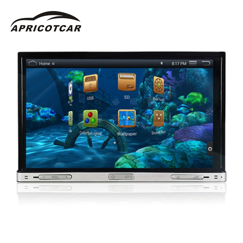 APRICOTCAR 4 Quad core 7 дюймовый dual шпинделя Bluetooth автомобильный DVD с WI FI/красочные огни