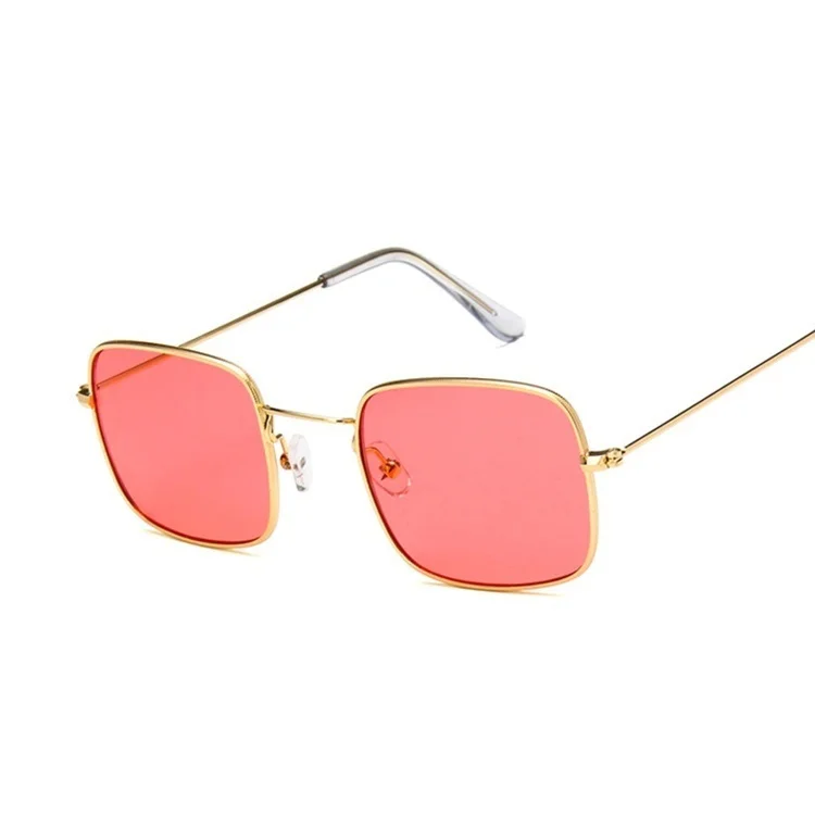 Vintage Women's Sunglasses Small Square Red Yellow Clear Lens Lady Retro Ocean Eyewear | Аксессуары для одежды