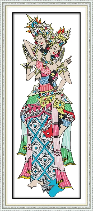 

Indonesian dancing (2) cross stitch kit people 18ct 14ct 11ct count print canvas stitches embroidery DIY handmade needlework