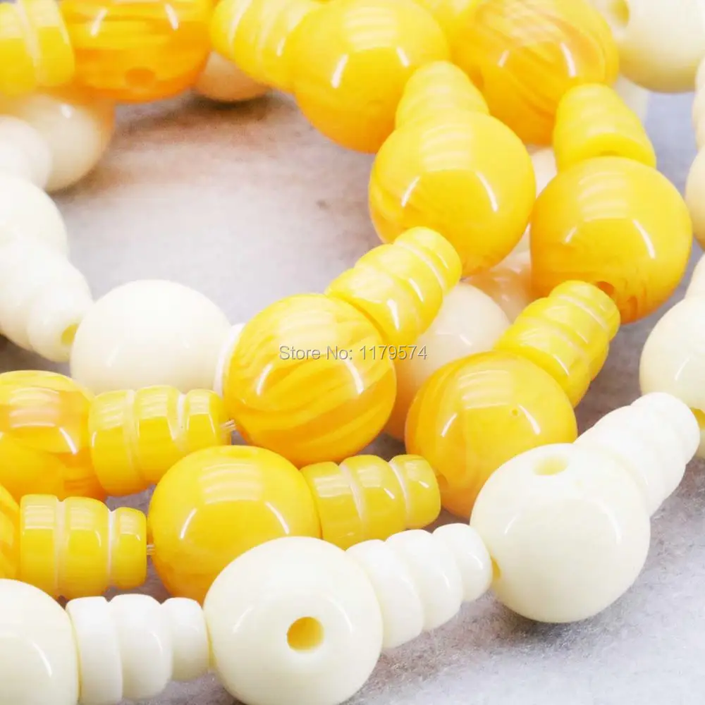 Желтые и белые бусины в полоску 14 мм|accessories diy|diy accessoriesdiy jewelry accessories |
