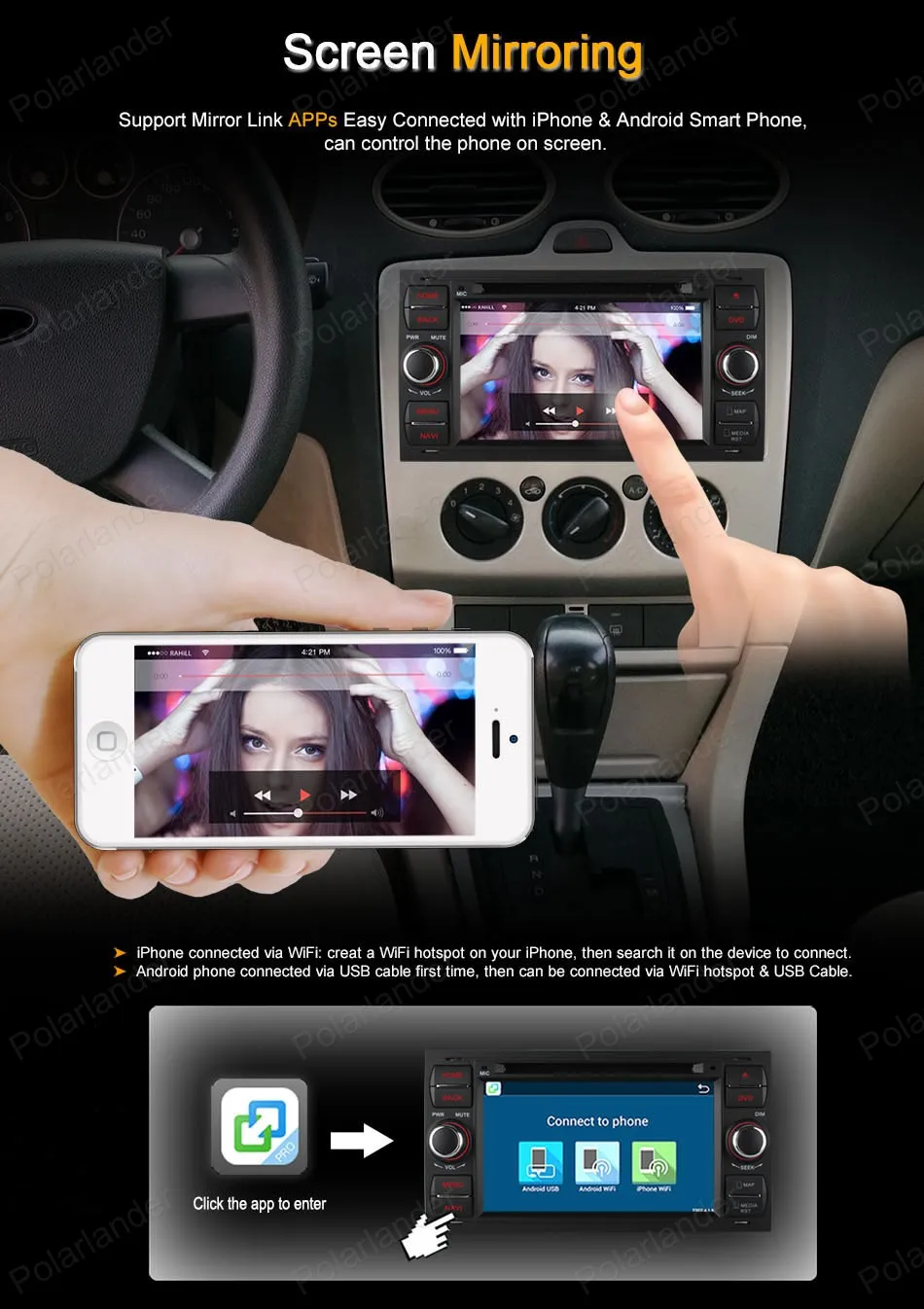 DVD плеер для Ford Mondeo Focus Transit 4 2 din 7 дюймов Android C MAX GPS BT Wi Fi четырехъядерный радио