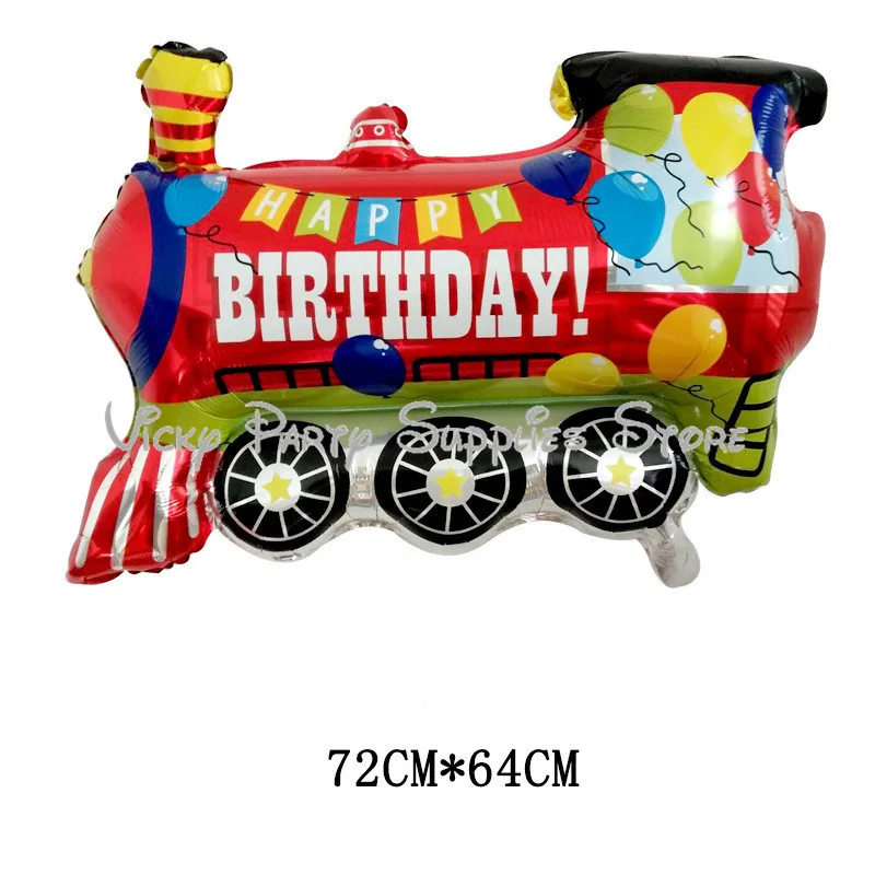 Мультфильм автомобиль воздушный шар с шарами Детские вечерние игрушки полицейский автомобиль поезд свадебный автомобиль Дети День рождения украшения поставки
