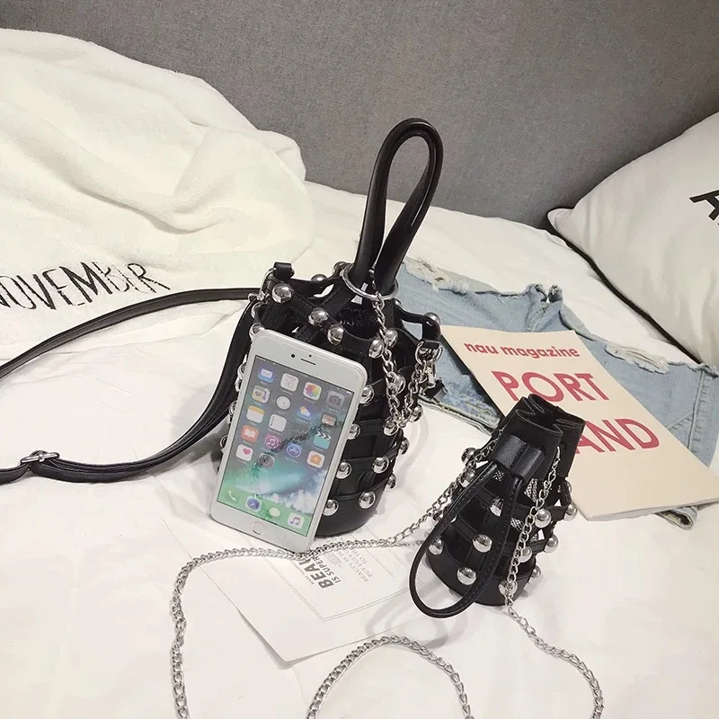 Заклепки ведро сумка кошелек с шипами держатель для карт 3 шт. роскошный дизайн