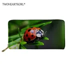 Кошелек женский с принтом божьей коровки, портмоне женская сумочка