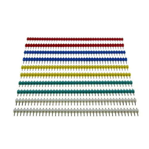 5 Color 10 шт. 40 Pin 1x40 Однорядный Мужской 2,54 Разъемный штыревой разъем 40pin полоса для arduino - Цвет: 5 Color