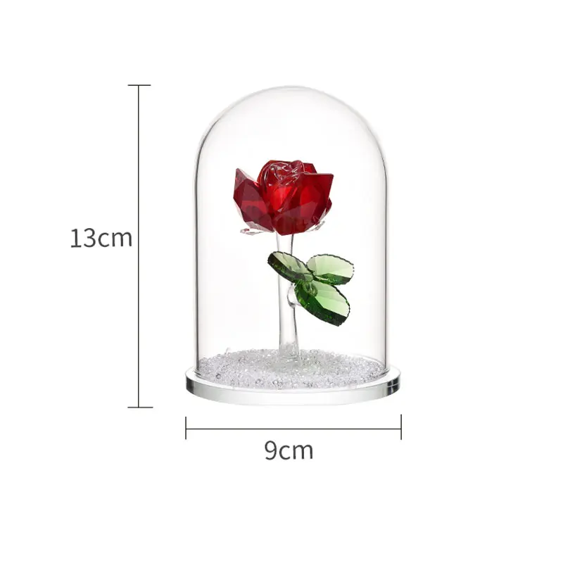 Статуэтка из искусственных кристаллов в виде Розы 1 шт. стеклянный Колокольчик