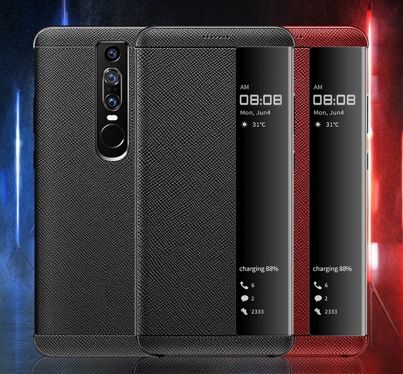 Роскошный чехол из натуральной кожи для huawei mate RS с окошком для экрана, умный флип-чехол для huawei mate RS Porsche, дизайнерский чехол