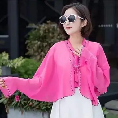 2019 new spring and summer scarf female driving bike sunscreen shawl chiffon long jacket | Аксессуары для одежды