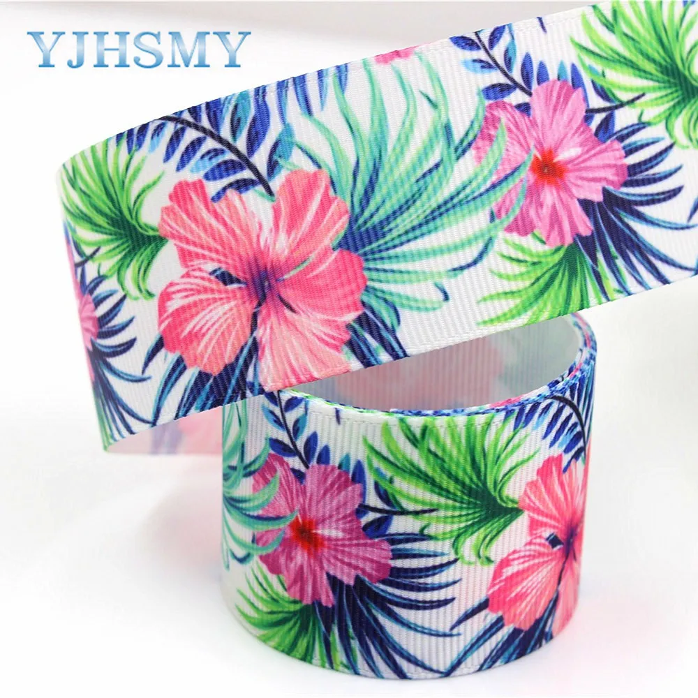 YJHSMY C-18317-51 38 мм 5 ярдов весенние цветочные печатные корсажные ленты DIY аксессуары