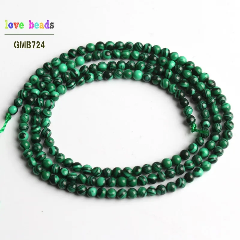 malachite 2 мм 3 мм бусины из натурального камня тигровый глаз Лабрадорит Агаты Круглые бусины для самостоятельного изготовления ювелирных изделий браслет 15 ''нити - Цвет: malachite