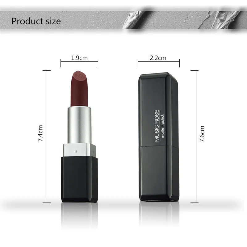 BearPaw 1PC Nude Waterproof Matte Lipstick Pumpkin Color Vitamin E Moisturizing Water-Resistant Professional |
