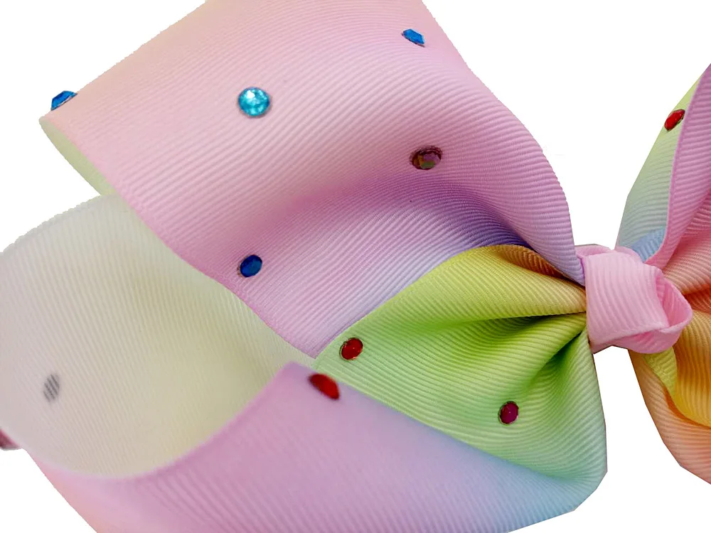 Newest 7'' Jojo swia Bow Large Bowknot Hairpins with Diamond Girl Barrette Colorful Hair Clip Accessories |